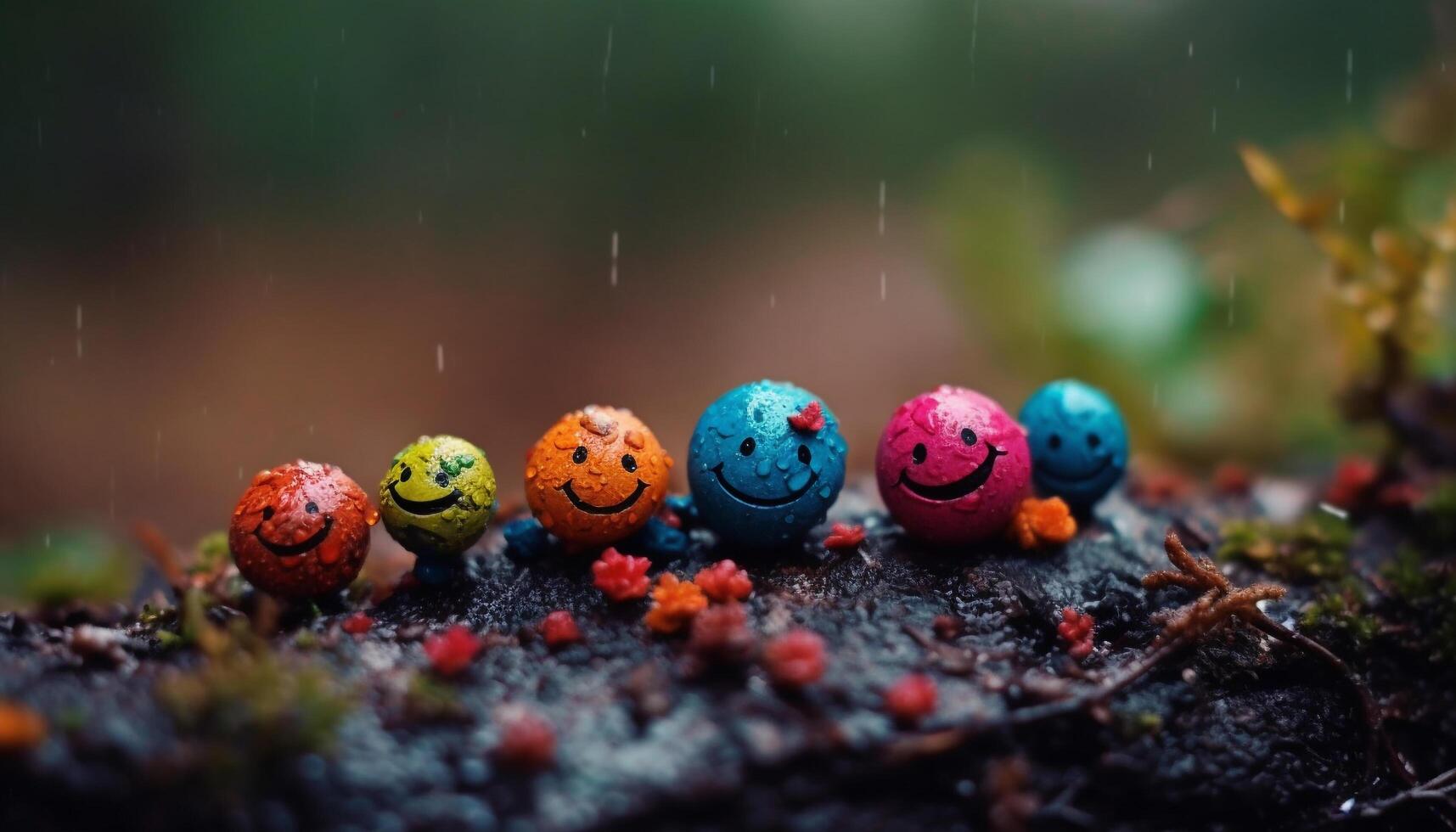 souriant mignonne enfant jouit l'automne forêt avec multi coloré feuilles généré par ai photo