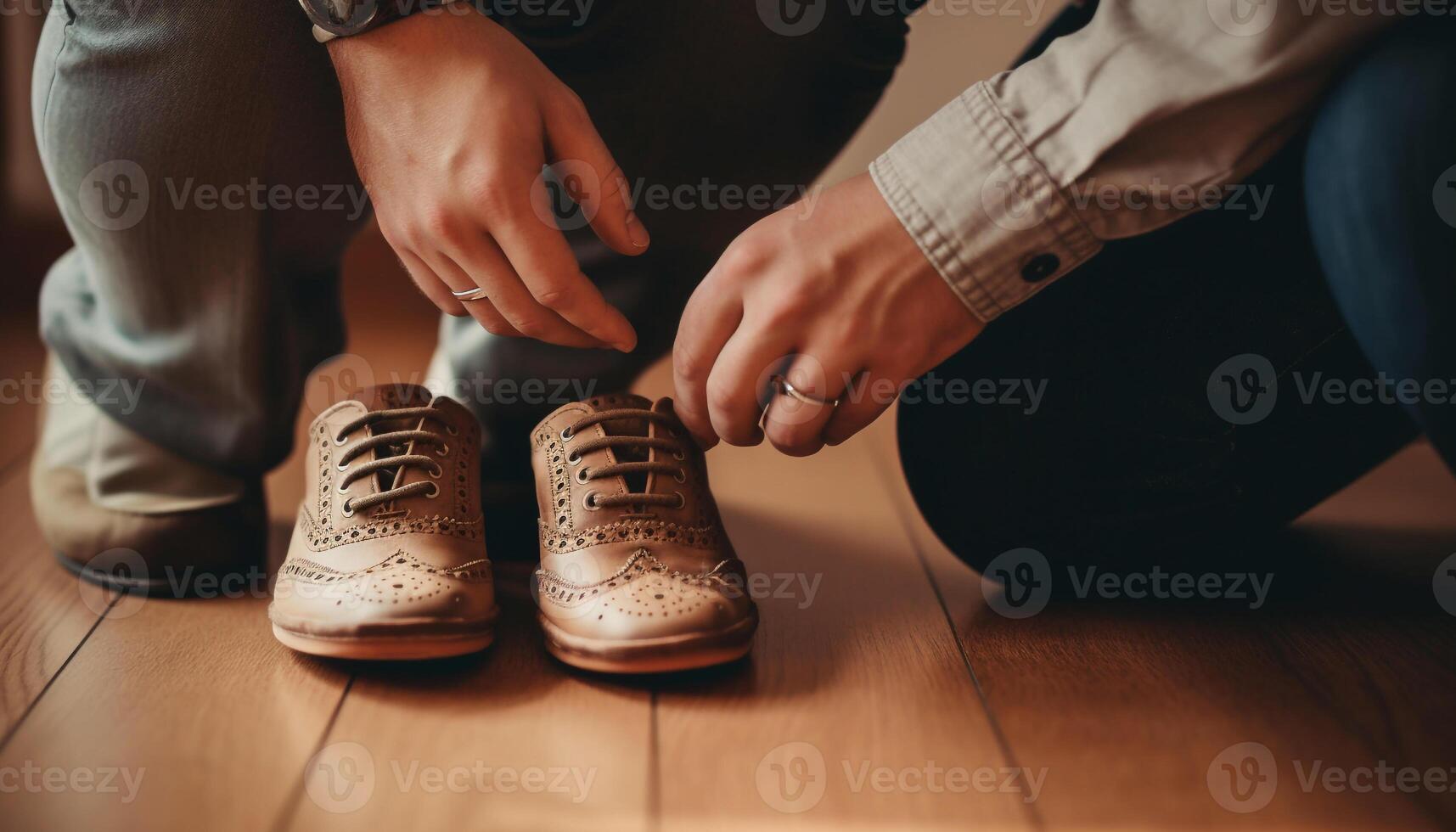 élégant Hommes cuir des chaussures lié avec les lacets pour à la mode affaires préparation généré par ai photo