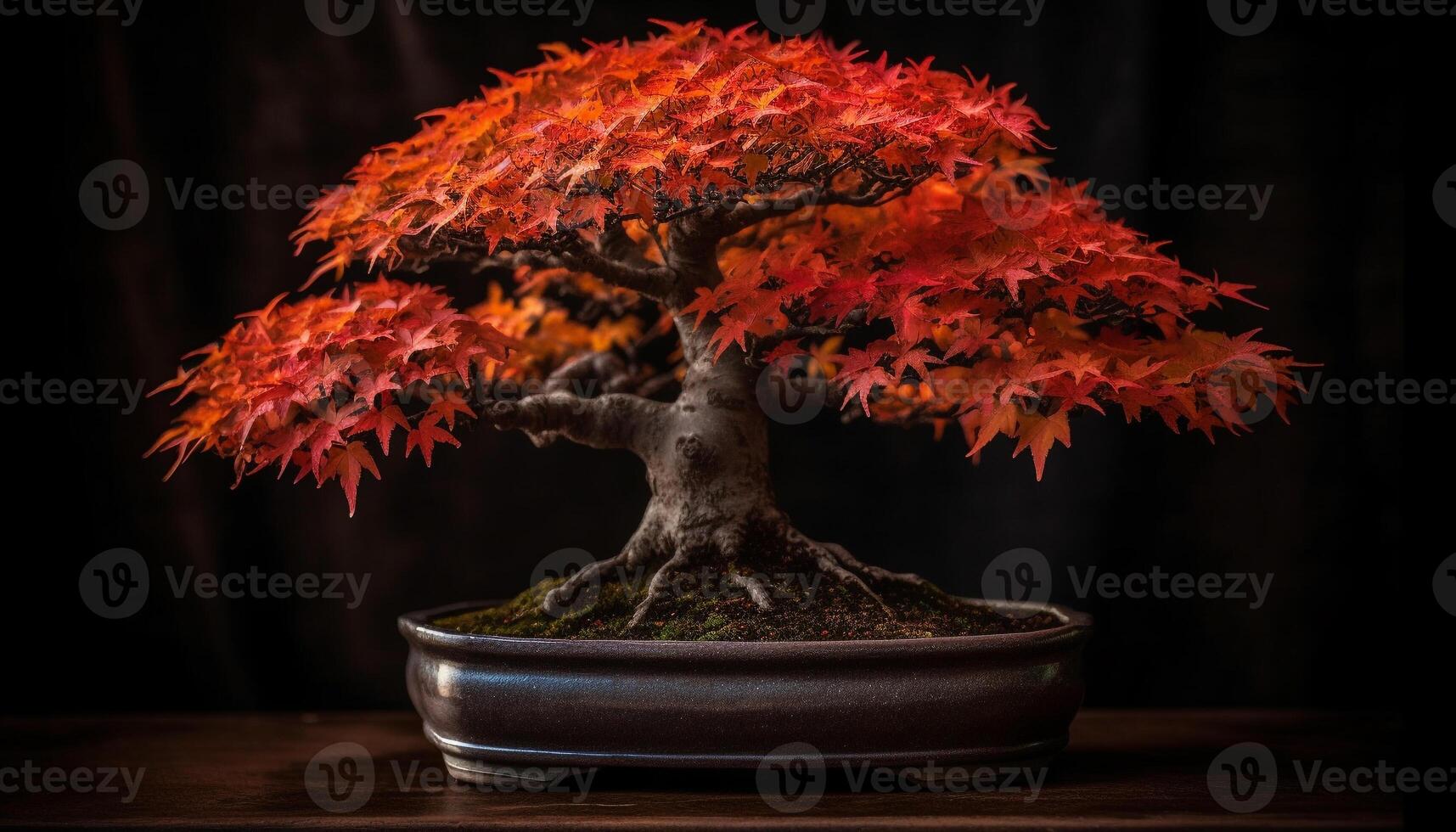 Japonais érable arbre, vibrant Orange feuilles, tranquille l'automne scène généré par ai photo