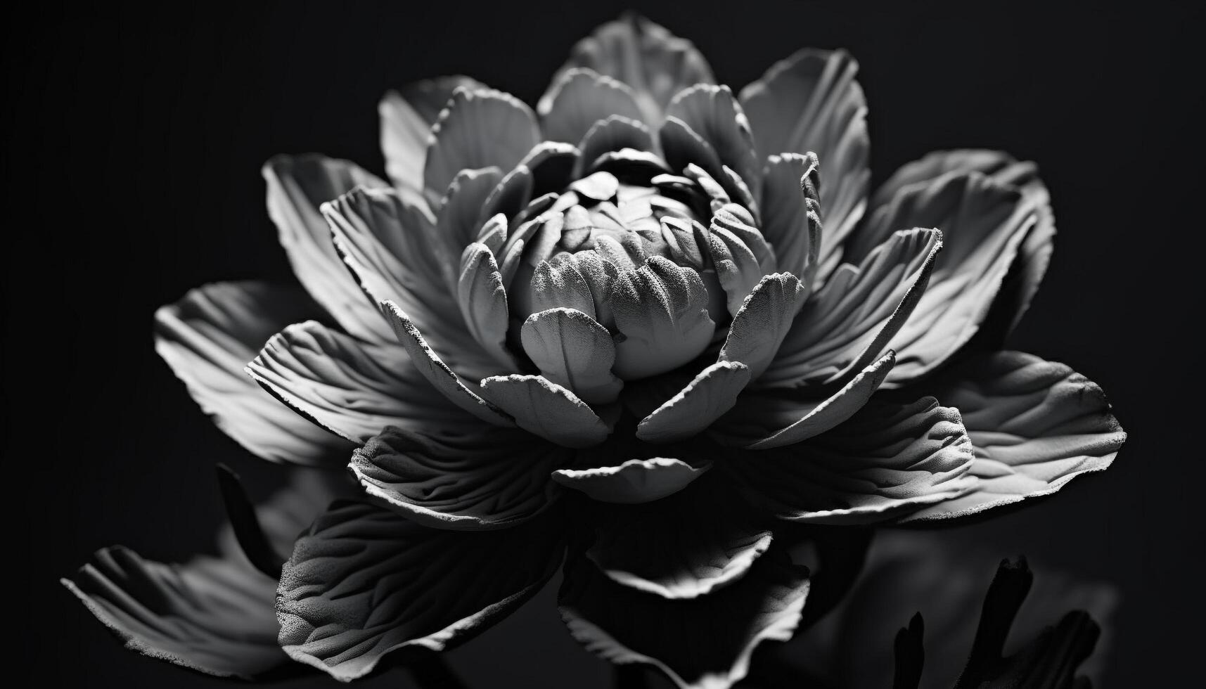 élégant noir et blanc bouquet vitrines Naturel beauté et croissance généré par ai photo