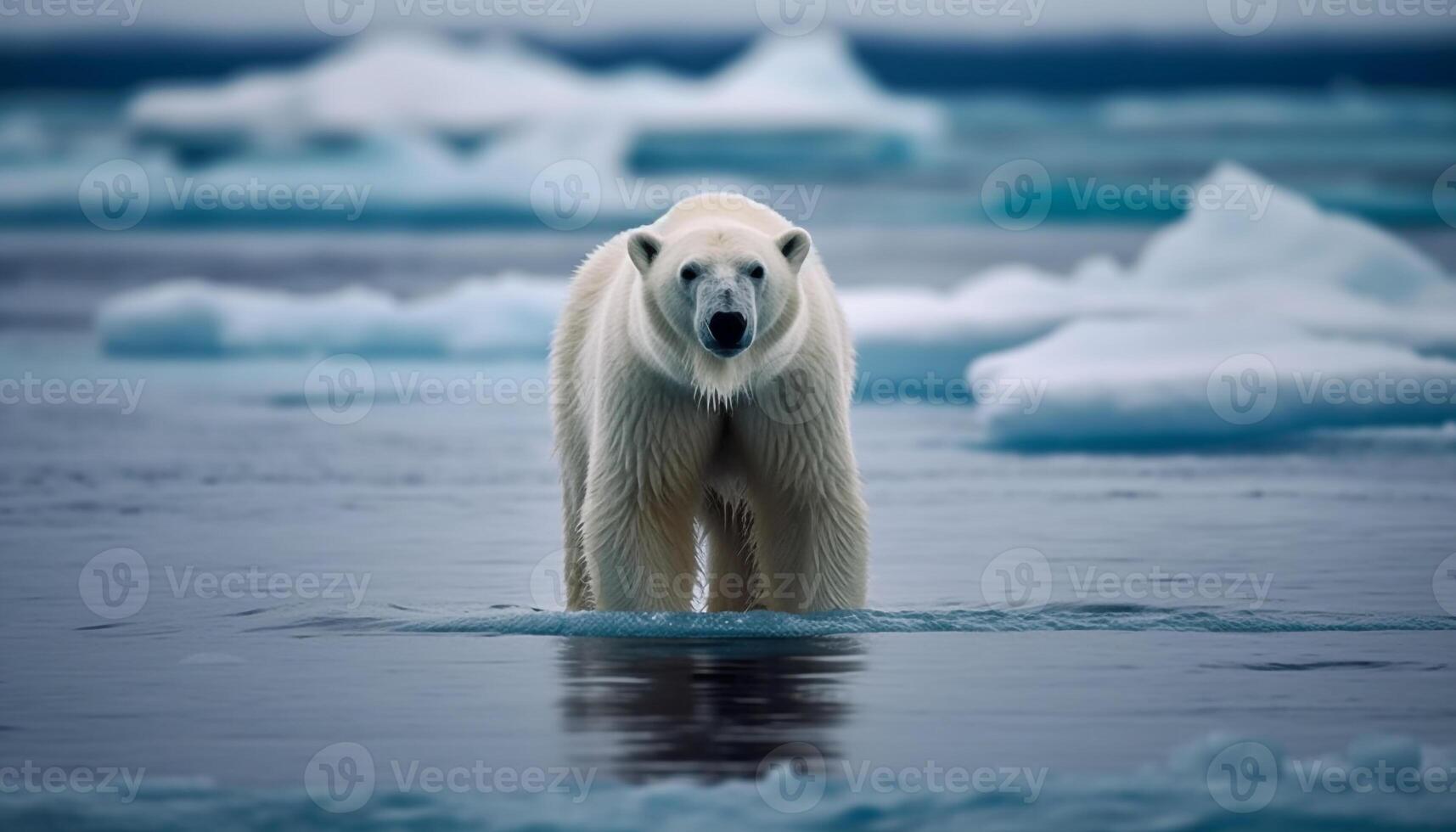 mignonne joint à la recherche à caméra sur glacé Arctique littoral généré par ai photo