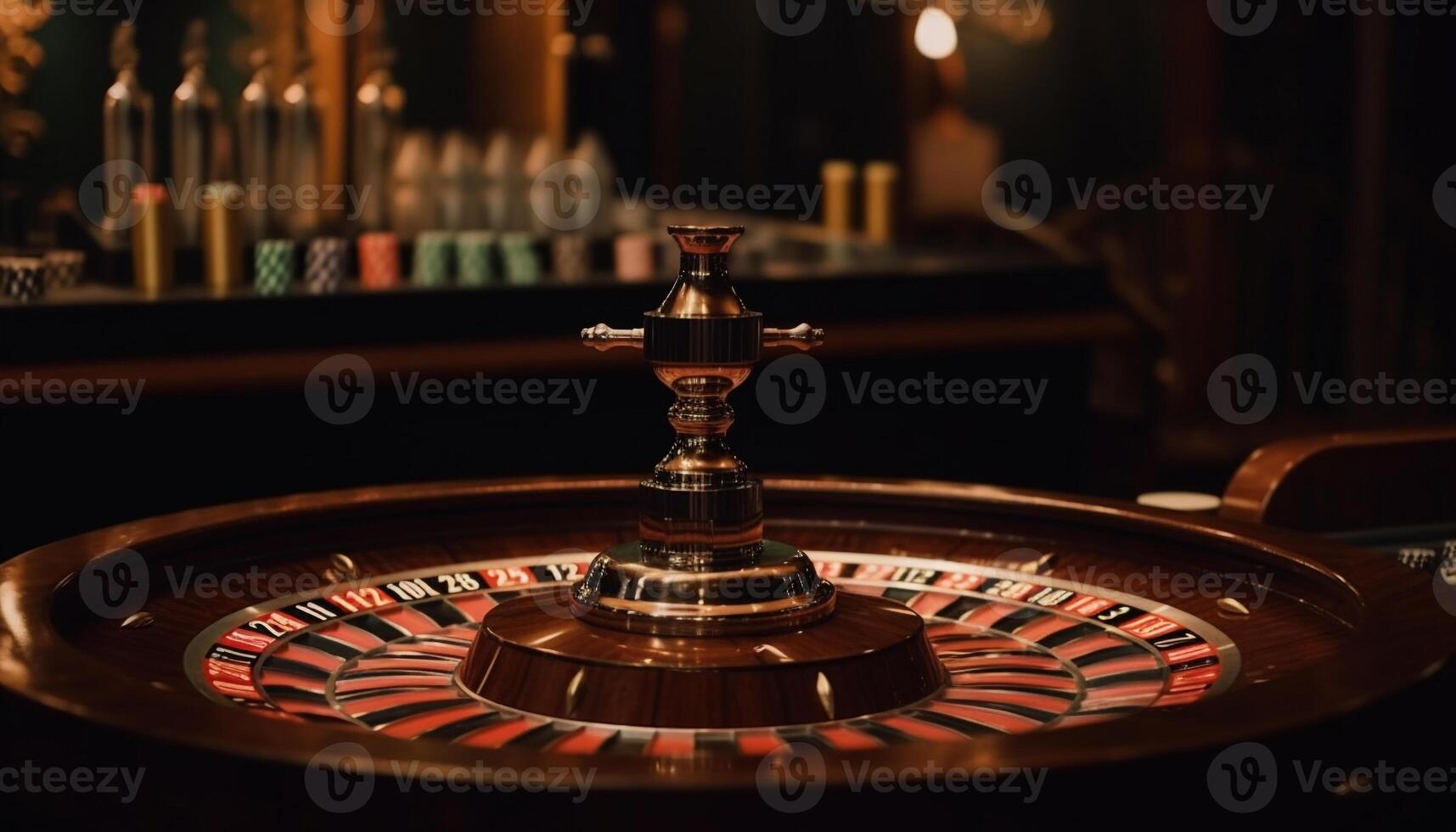 roulette roue filage, chance pour cagnotte à luxe casino généré par ai photo
