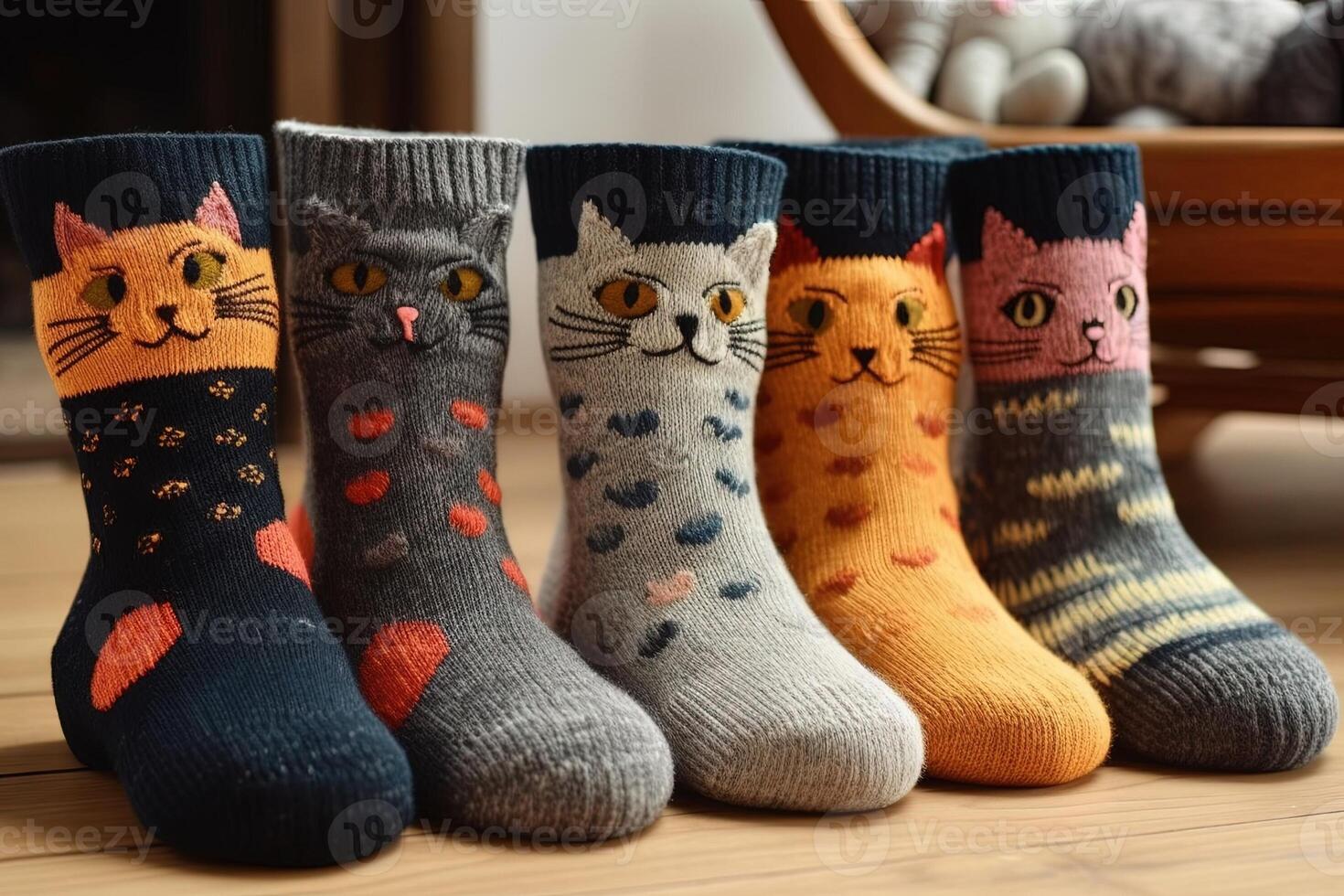 chaussettes chat forme illustration génératif ai photo