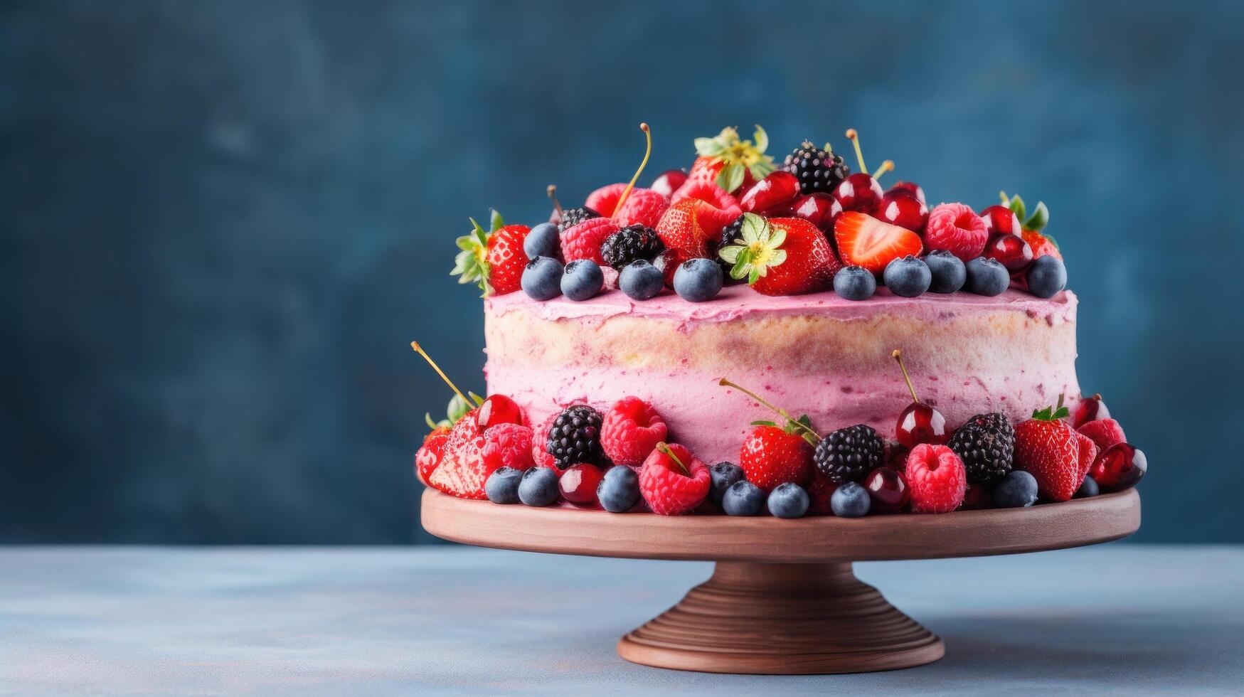 framboise gâteau. illustration ai génératif photo