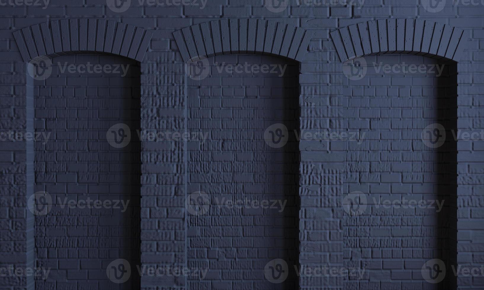 mur de grenier arches de briques de fond sombre photo
