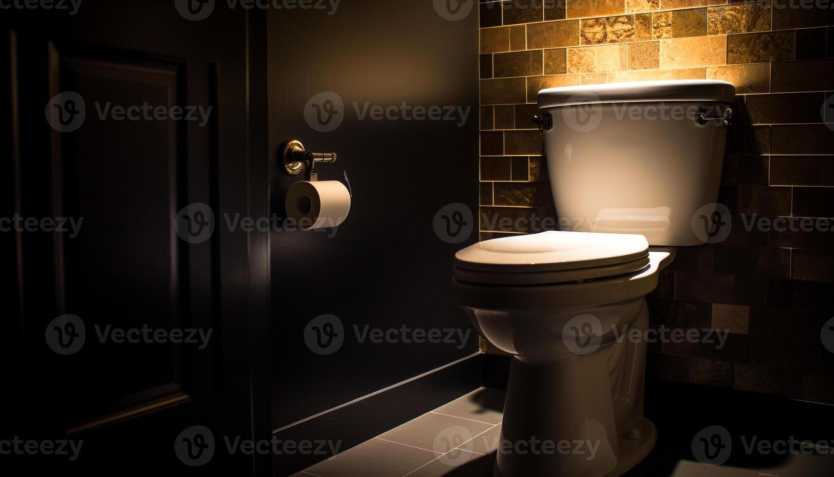 moderne luxe salle de bains conception avec élégant marbre et bois matériaux généré par ai photo