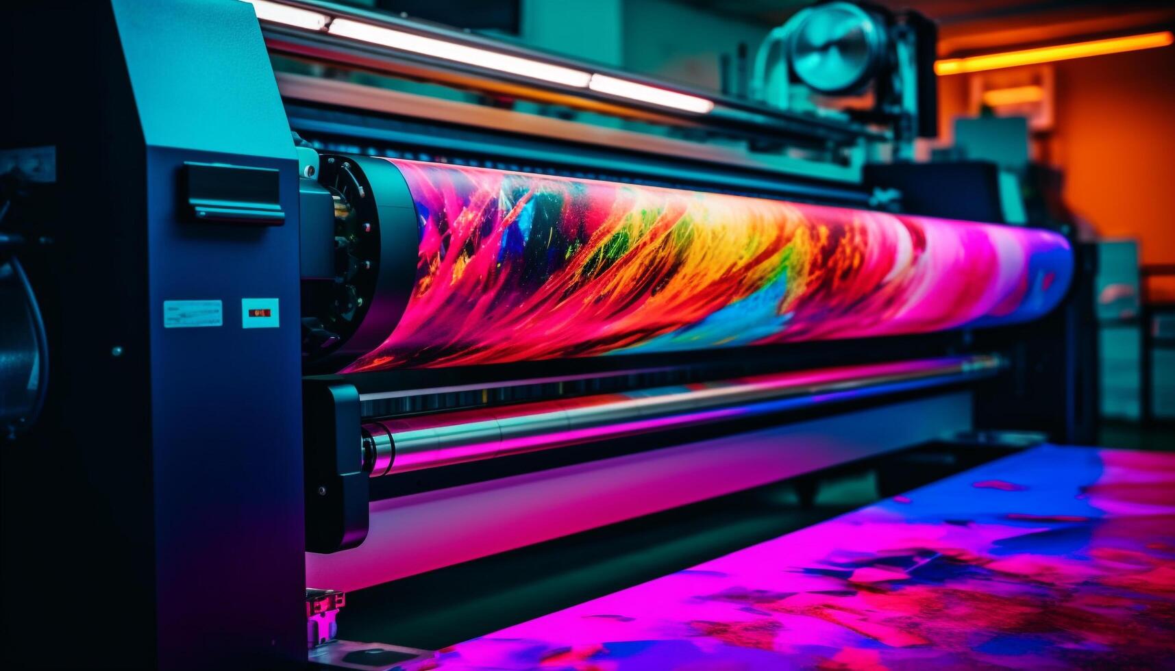 futuriste machinerie dans une moderne usine illumine le acier atelier généré par ai photo