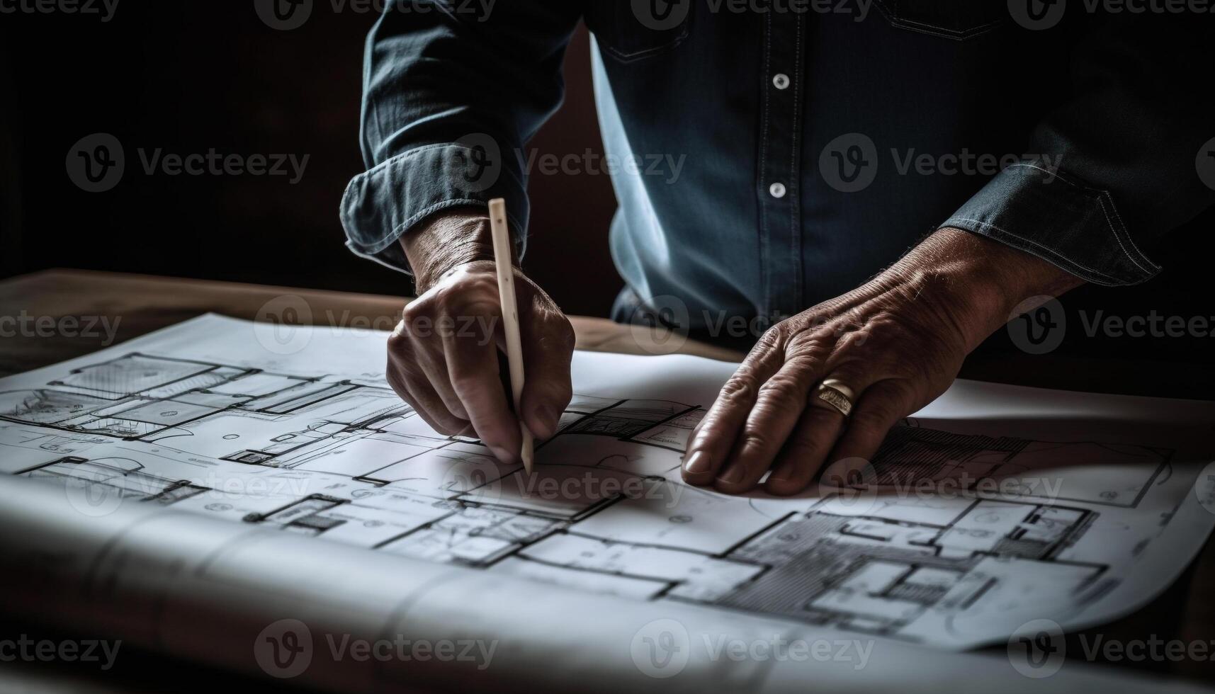 conception professionnel croquis plan pour construction industrie avec compétence généré par ai photo