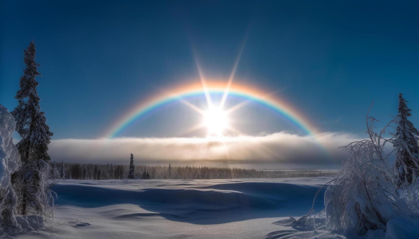 coloré hiver paysage, tranquille beauté dans nature, nettoyer et brillant généré par ai photo