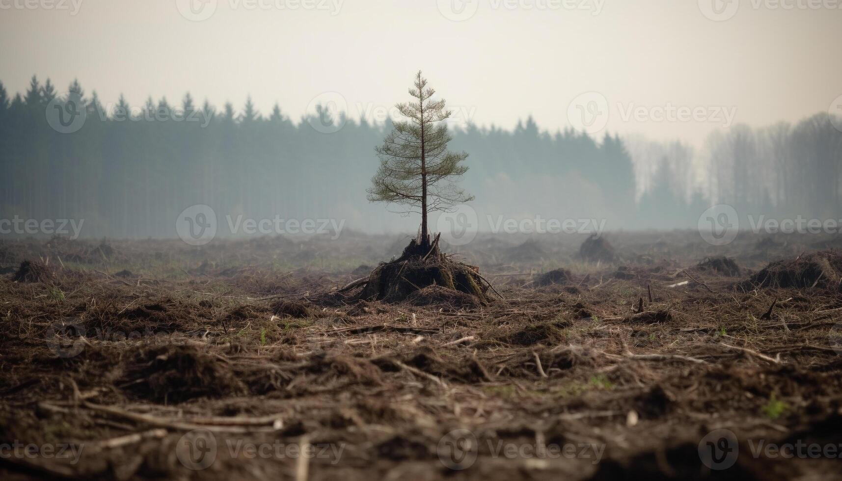 tranquille scène de pin arbre forêt dans l'automne saison généré par ai photo