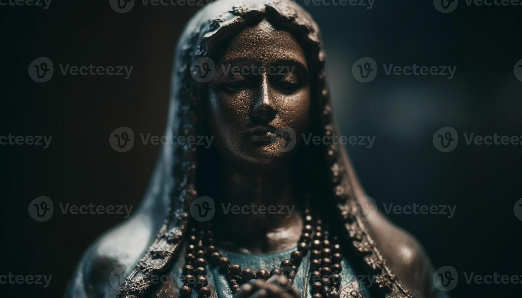 un femme méditer, se concentrer sur collier, symbolisant spiritualité et élégance généré par ai photo