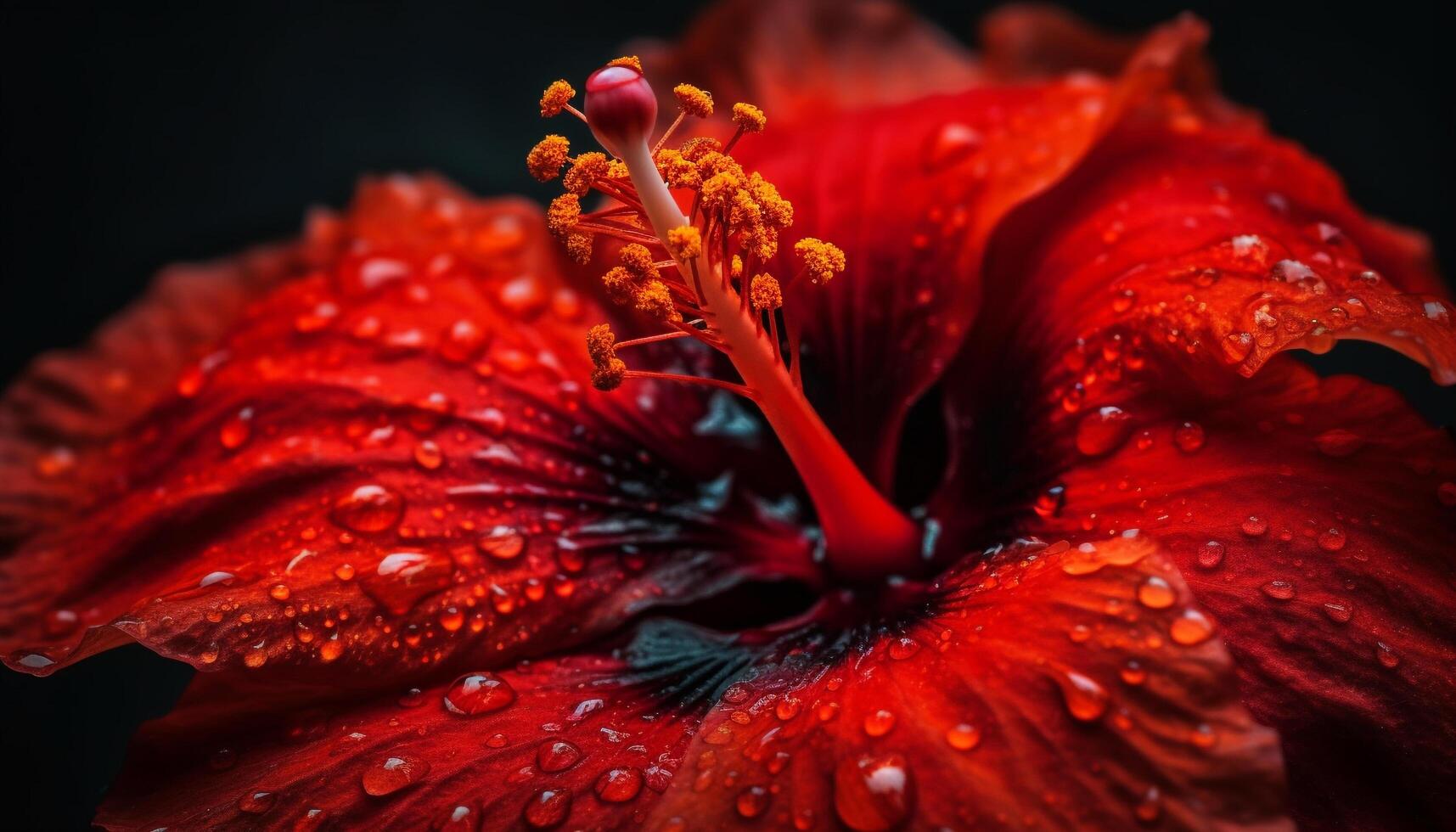 vibrant gerbera Marguerite, humide avec rosée, vitrines la nature beauté généré par ai photo