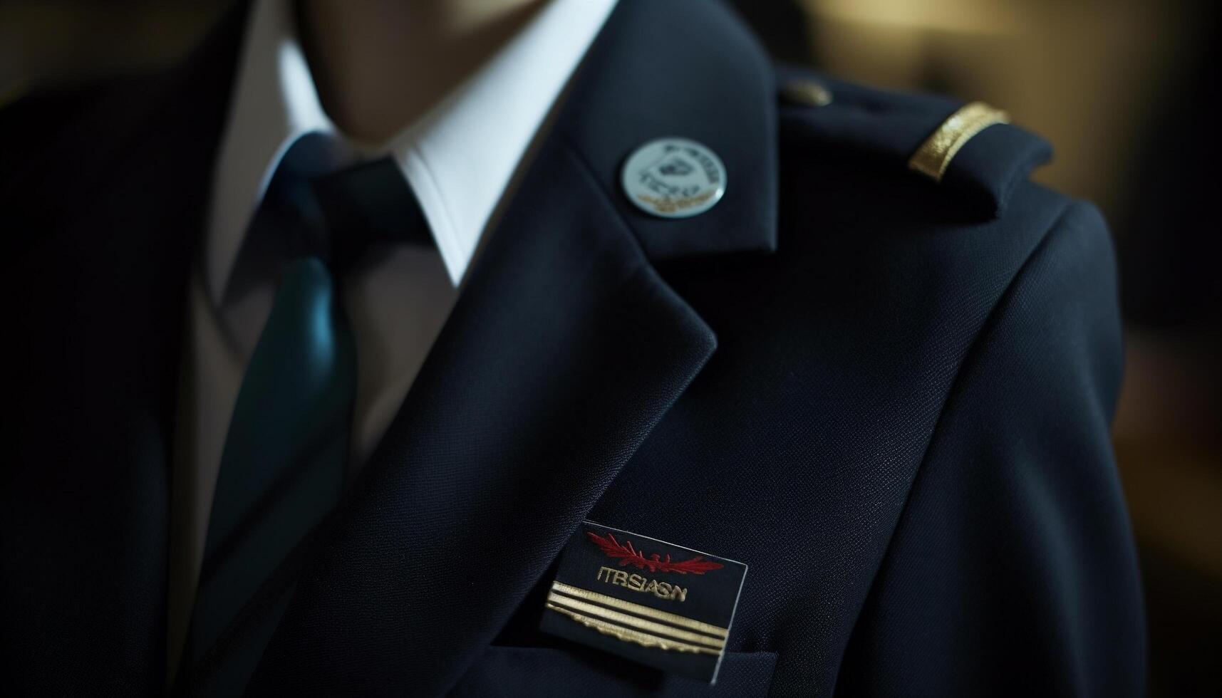 bien habillé homme d'affaire en portant bleu veste avec confiance dans Bureau généré par ai photo