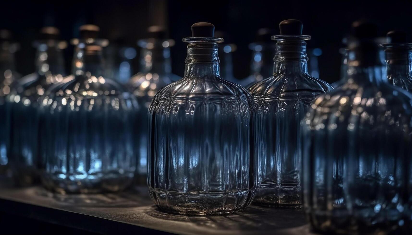 luxe vignoble collection whisky et du vin dans verre conteneurs généré par ai photo