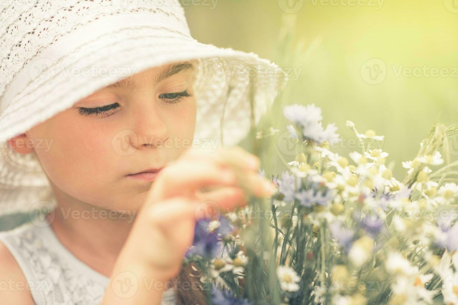 paisible été fille portrait photo