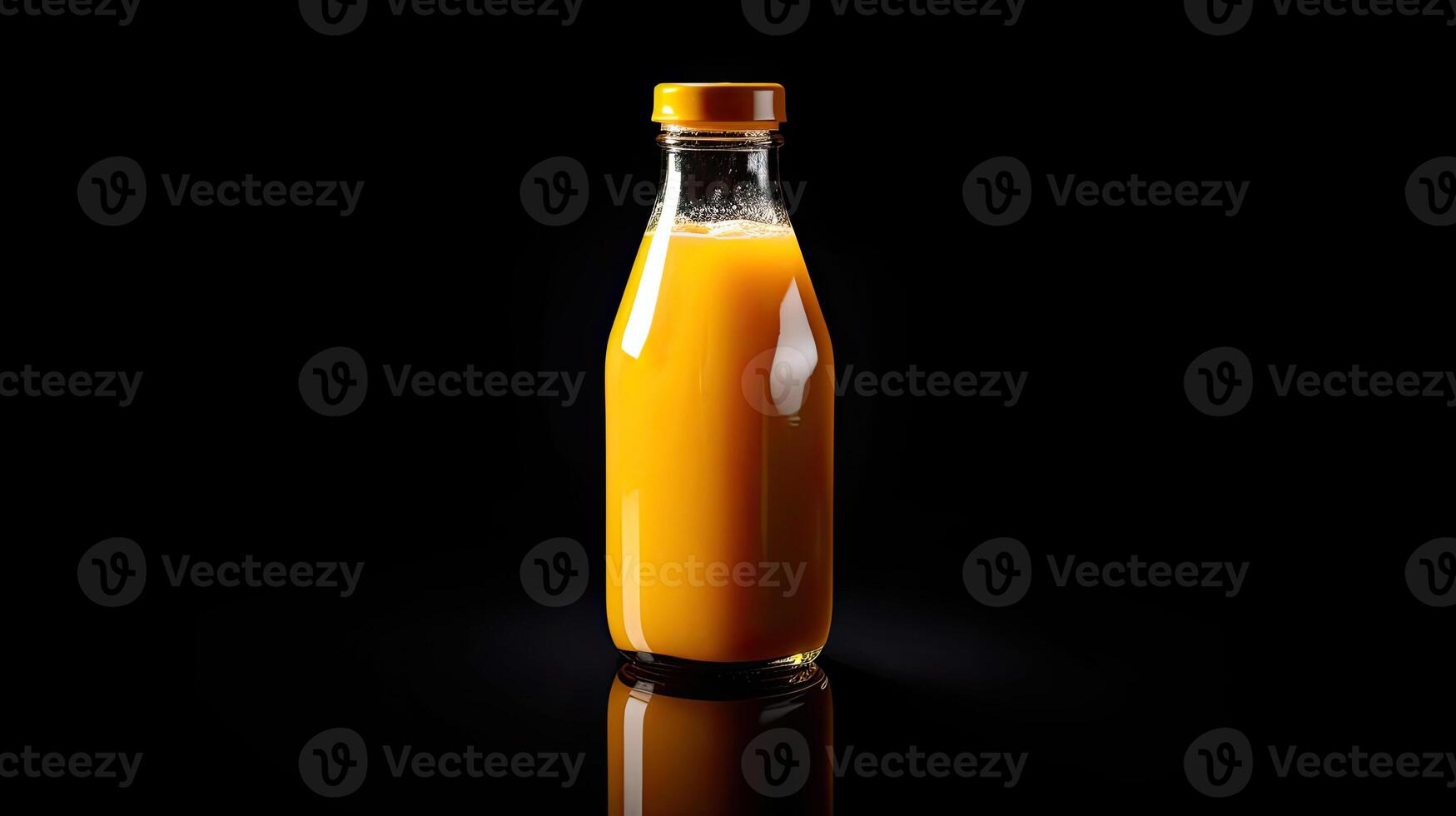 santé Orange jus dans bouteille. génératif ai photo