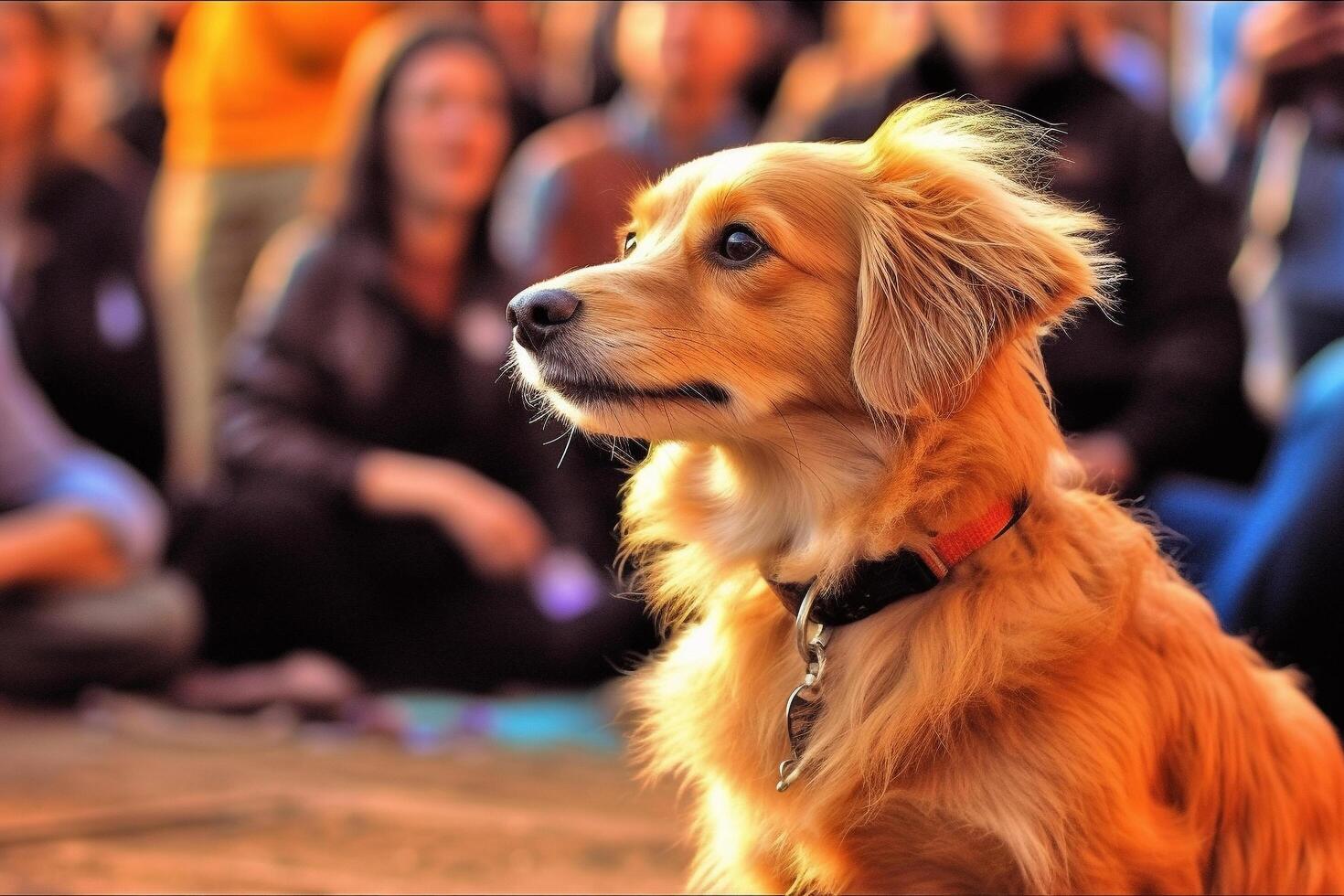 chien dans réel vie, content moment avec animal de compagnie ai génératif photo