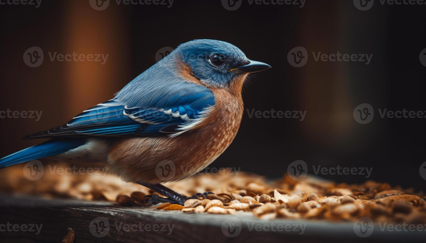 petit mésange se percher sur bifurquer, hiver tranquillité généré par ai photo