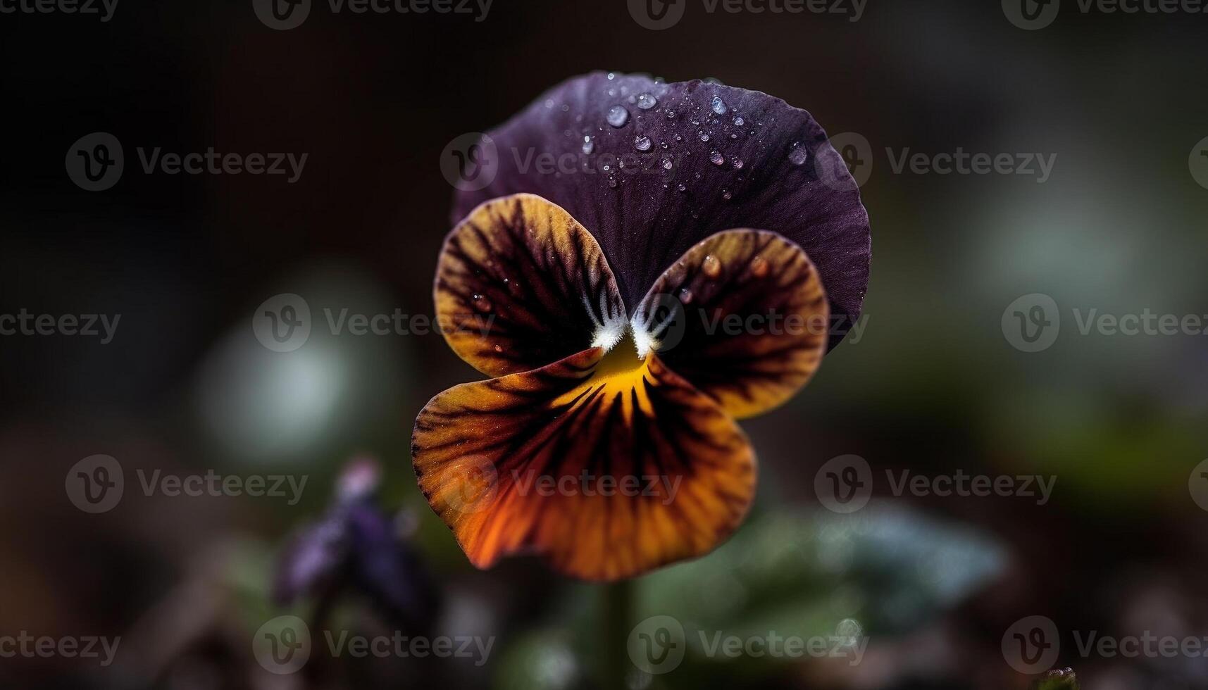 violet pétale beauté dans nature, macro concentrer généré par ai photo