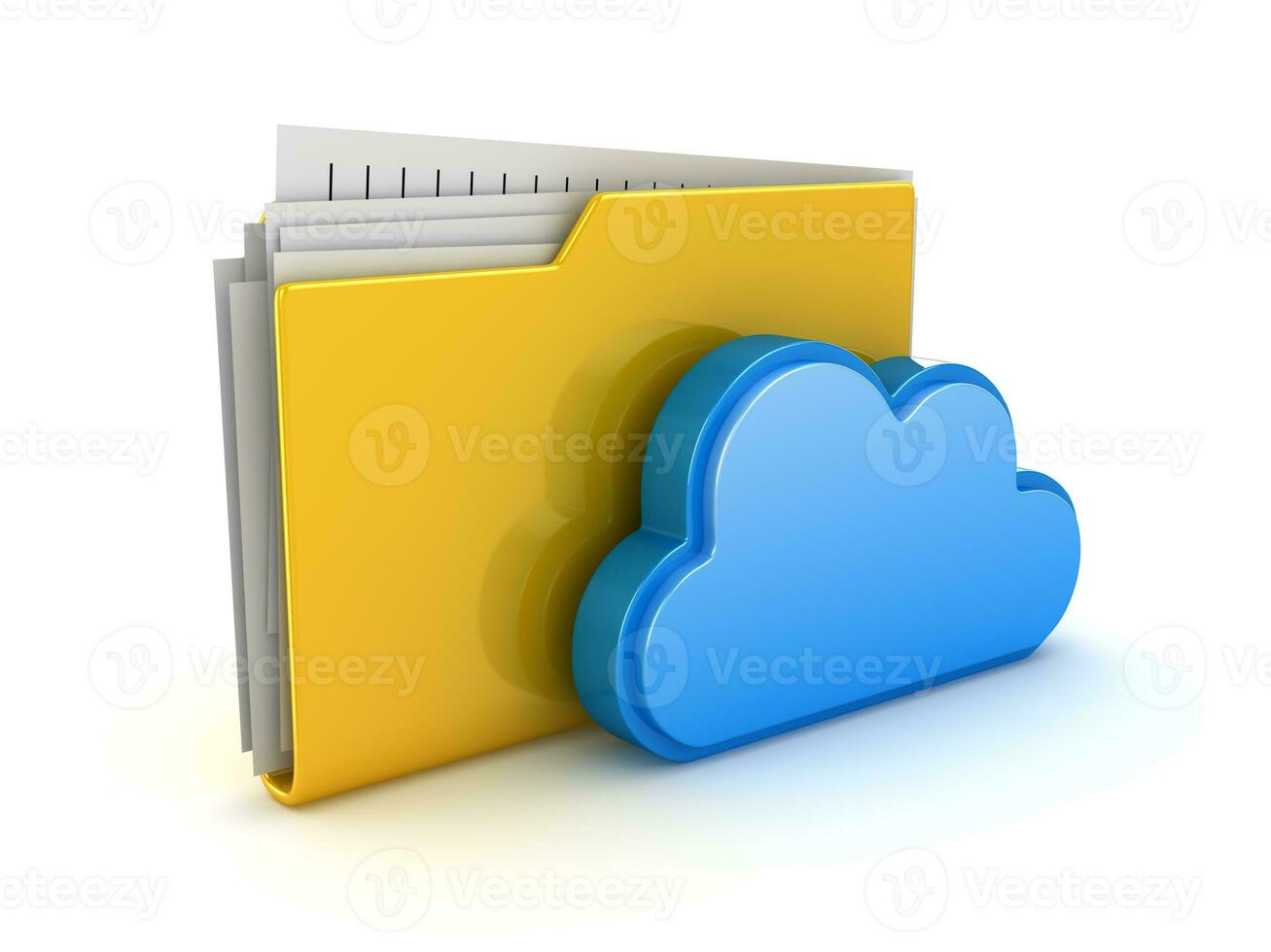 nuage l'informatique avec Jaune dossier photo