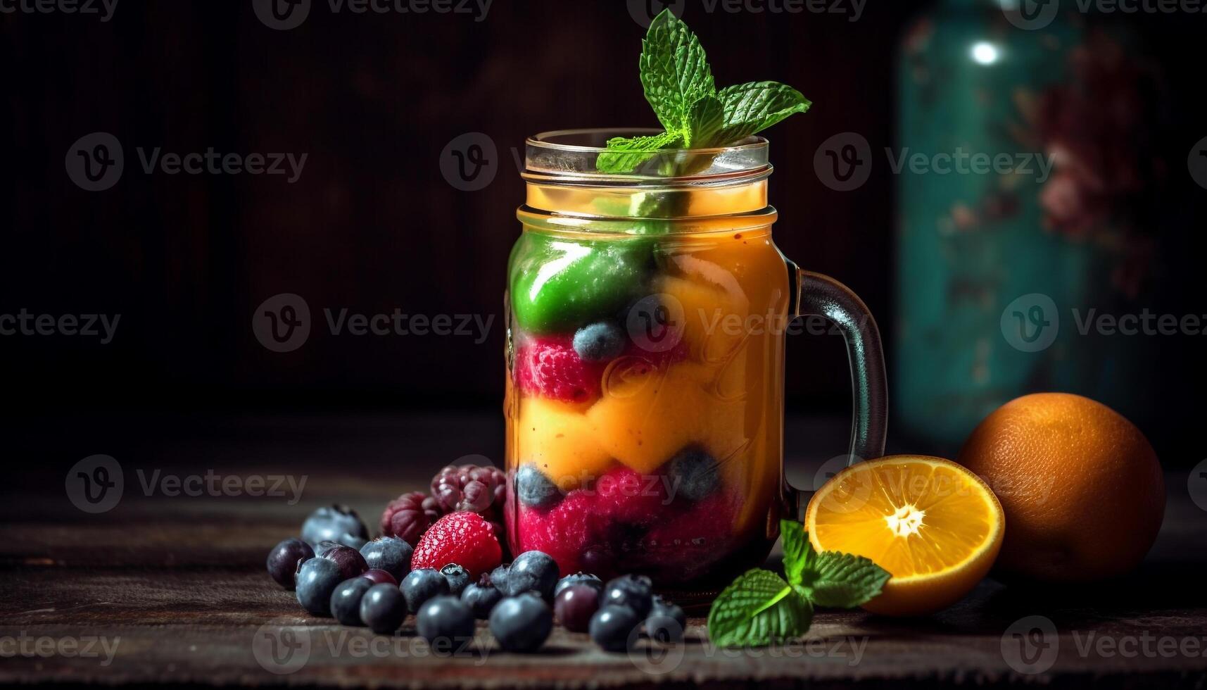 Frais biologique baies dans fait maison en bonne santé dessert généré par ai photo