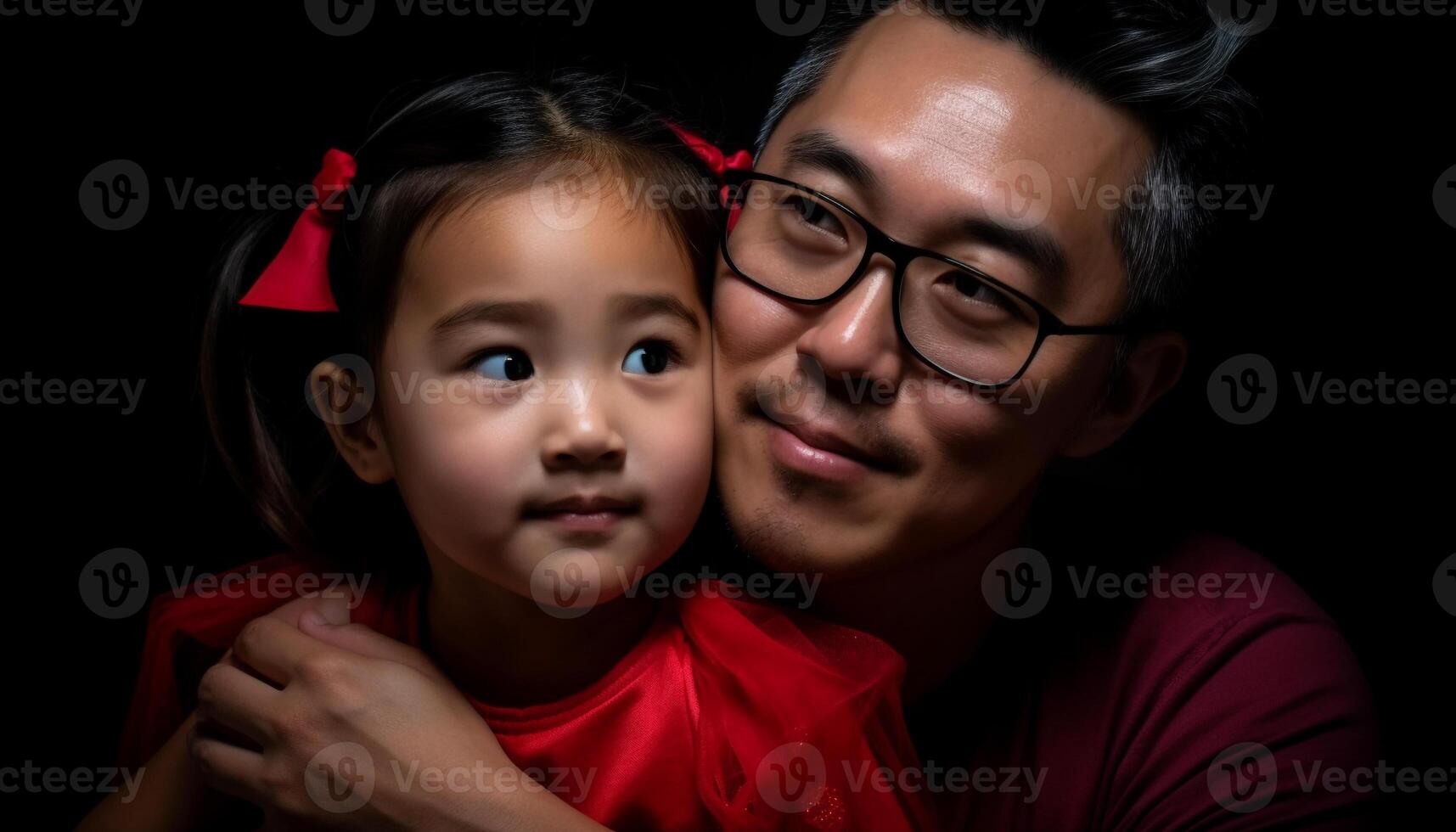 souriant famille de cinq partage l'amour à l'intérieur généré par ai photo