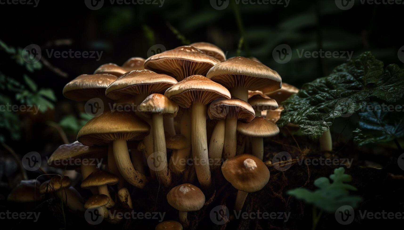 la nature gourmet Frais croissance comestible champignon saison généré par ai photo