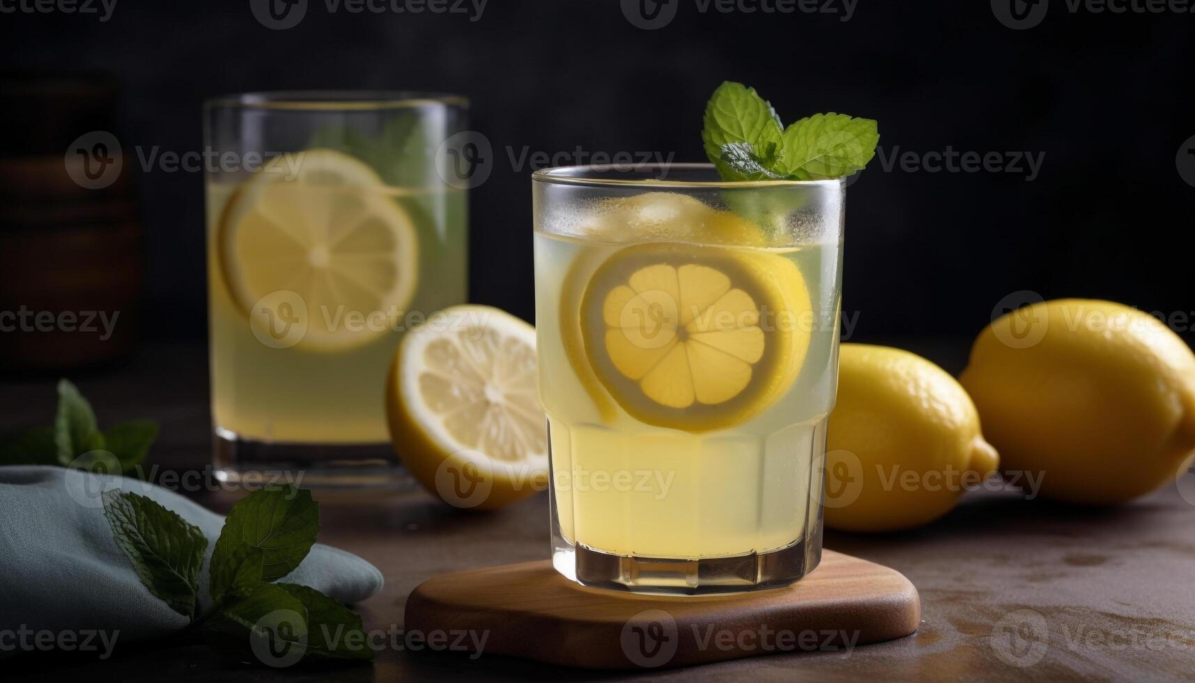 juteux agrumes fruit tranches sur rustique en bois table généré par ai photo