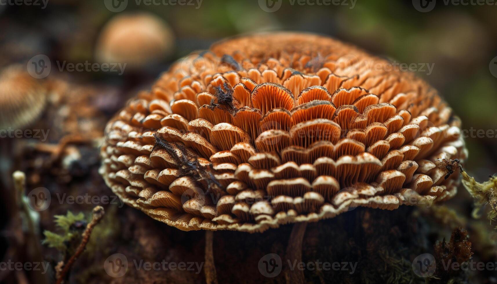 l'automne champignon croissance sur toxique champignon vénéneux casquette généré par ai photo
