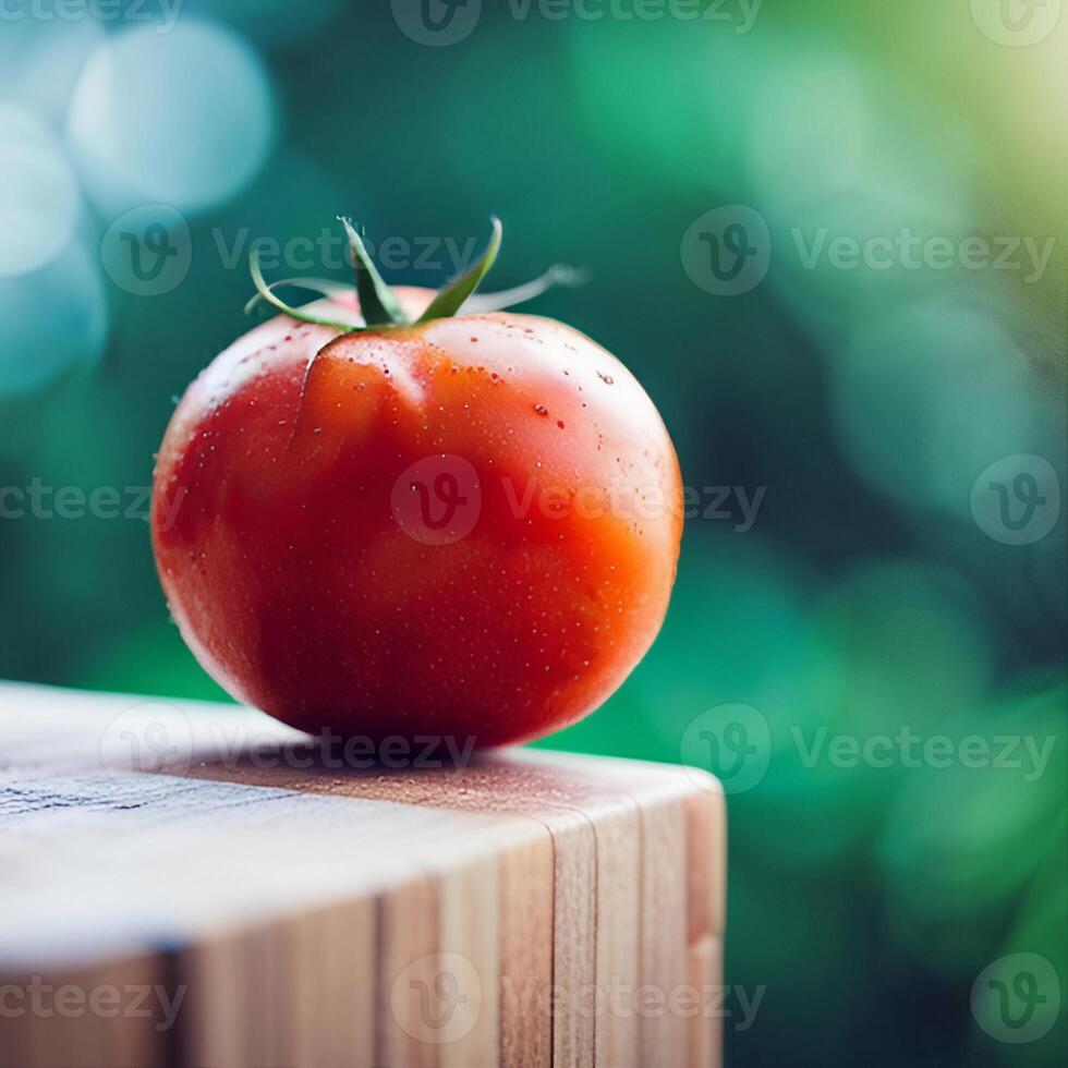 proche en haut de une Frais tomate , établi avec génératif ai La technologie photo