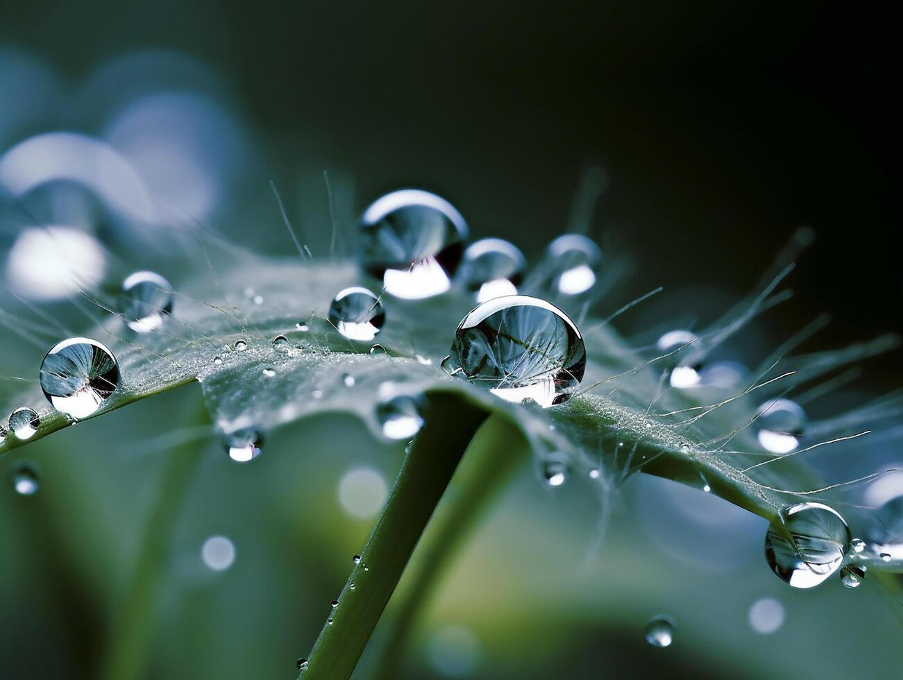 gouttes de pluie magnifique macrophotographie ultra HD ai généré photo