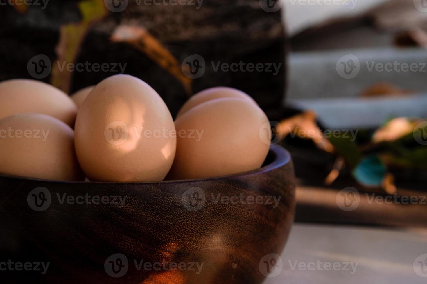 Close up assiette d'oeufs photo