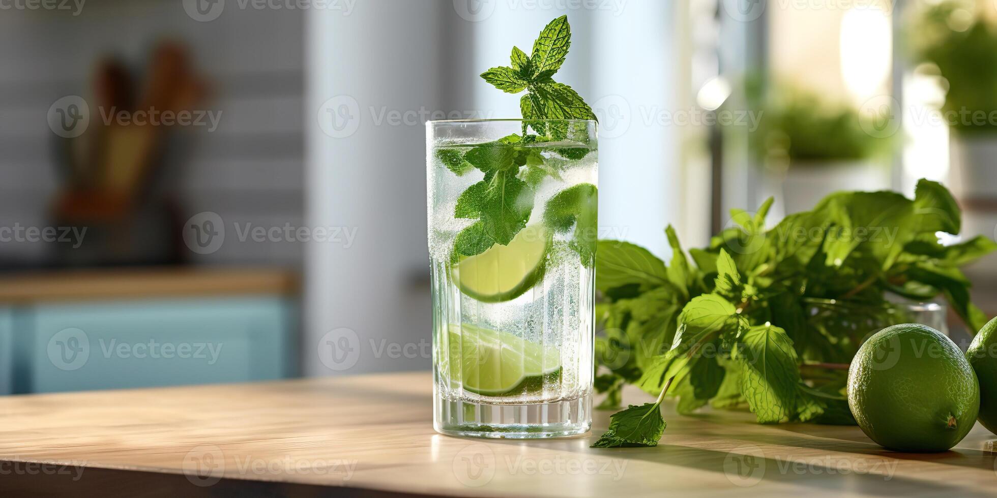 ai généré. ai génératif. été se détendre refroidissement vacances Gin Tonique cocktail. citron vert un soda Gin de l'alcool faire la fête. graphique art photo