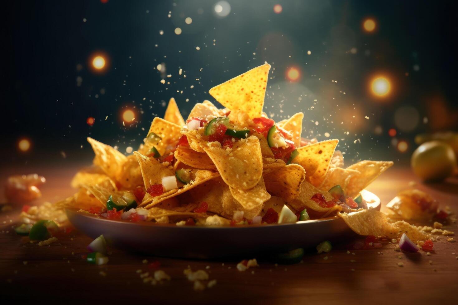 mexicain Nachos. illustration ai génératif photo