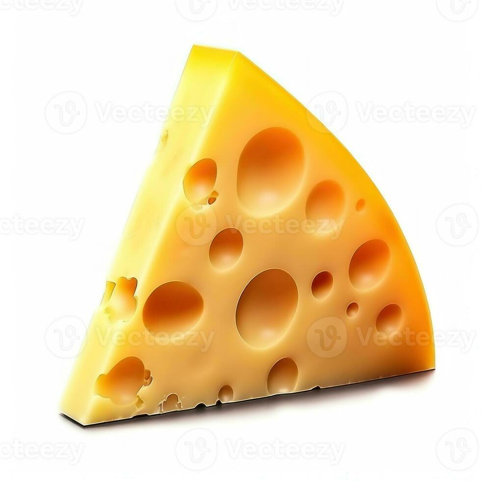 pièce de fromage isolé. illustration ai génératif photo