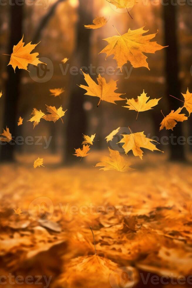 l'automne chute feuilles Contexte. illustration ai génératif photo