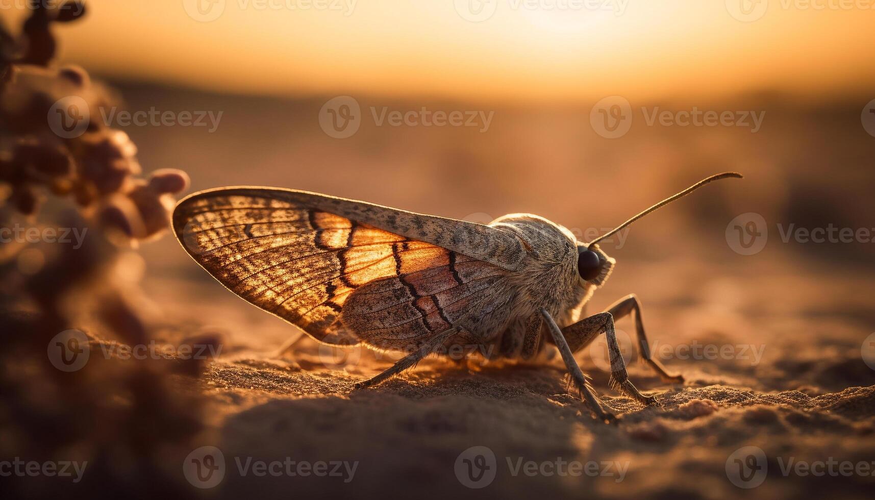 papillon repose sur Jaune fleur généré par ai photo