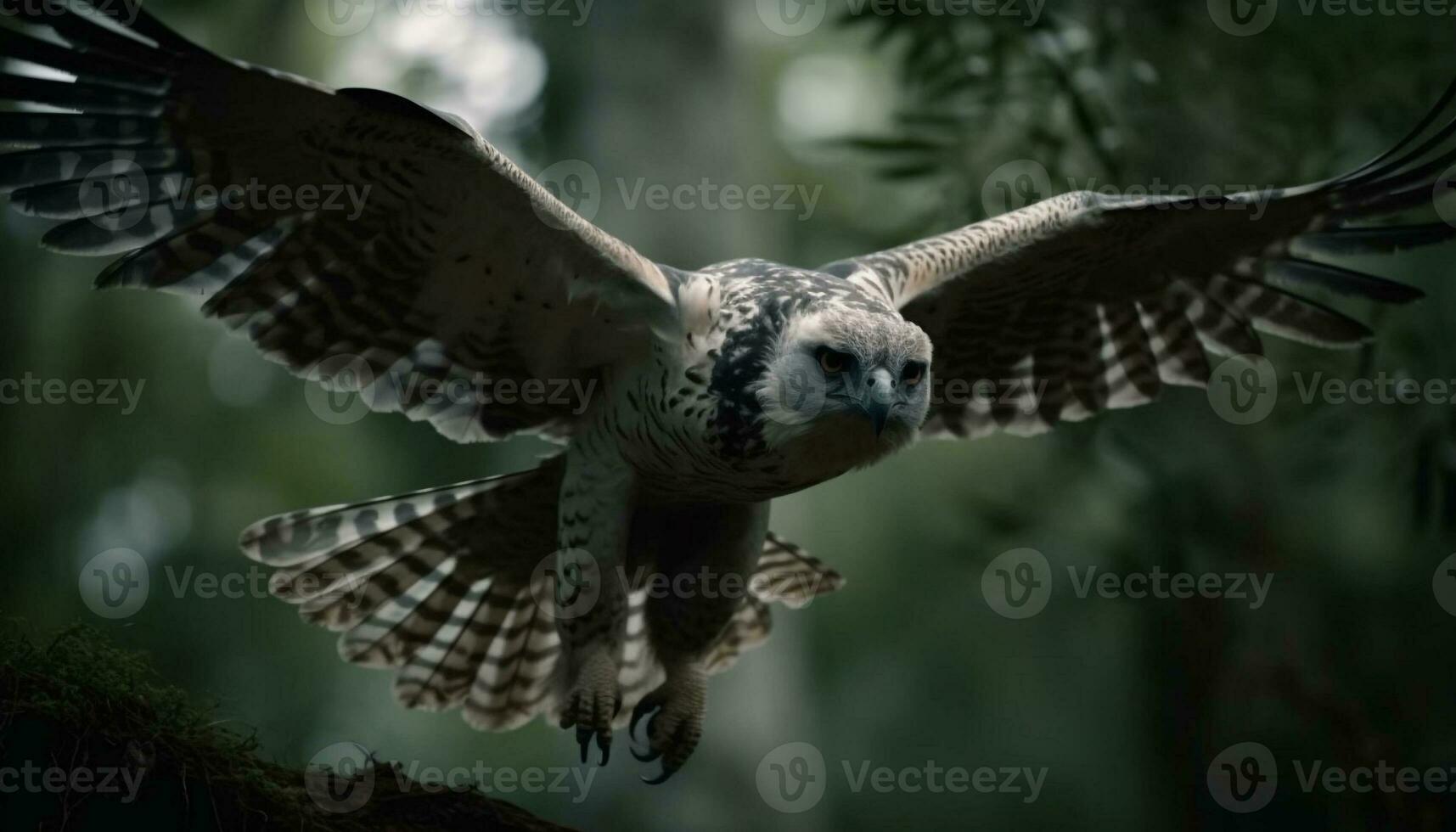 propager ailes, planant Aigle hibou dans mouvement généré par ai photo