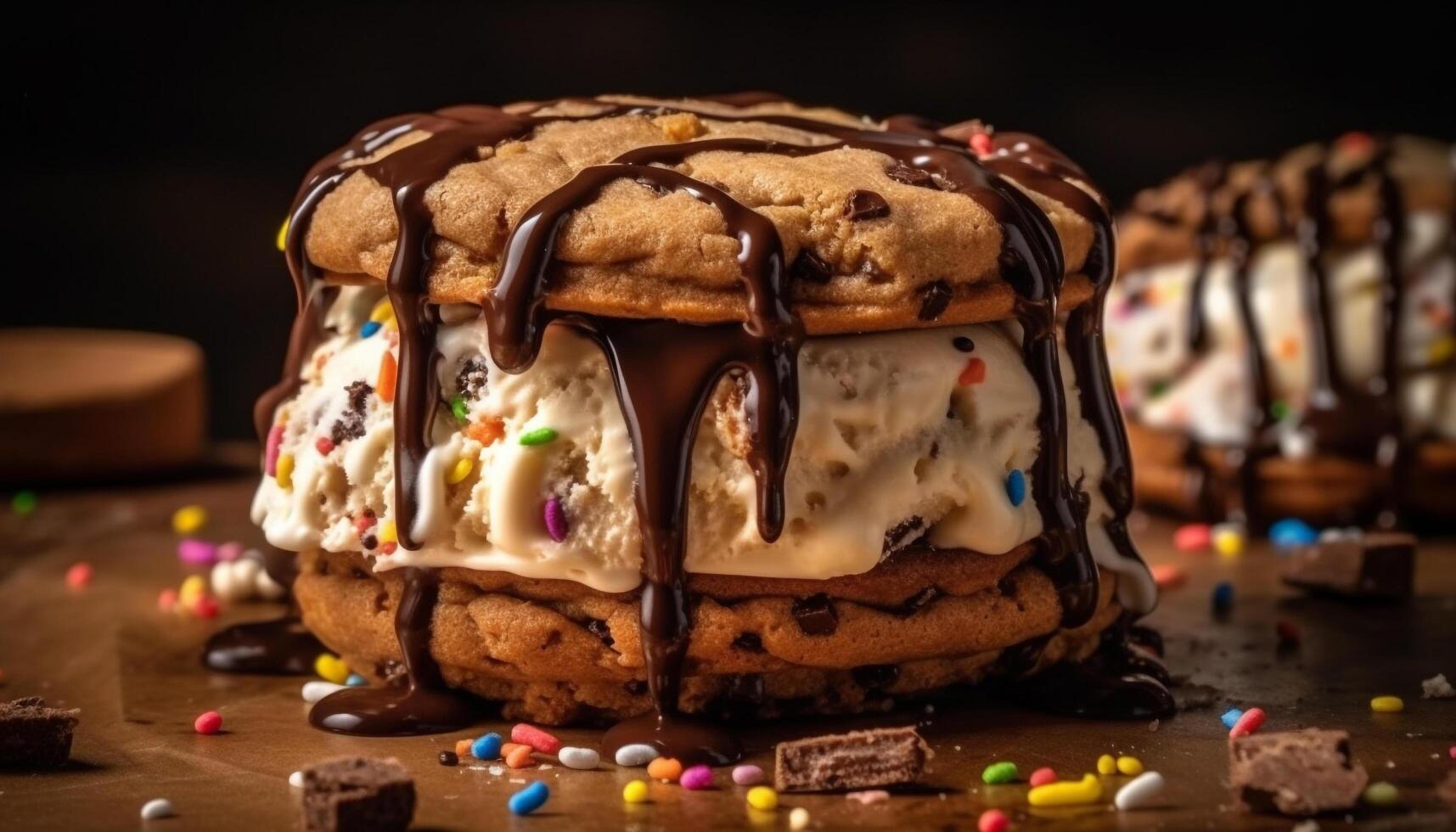 fait maison Chocolat truquer lutin empiler sur assiette généré par ai photo