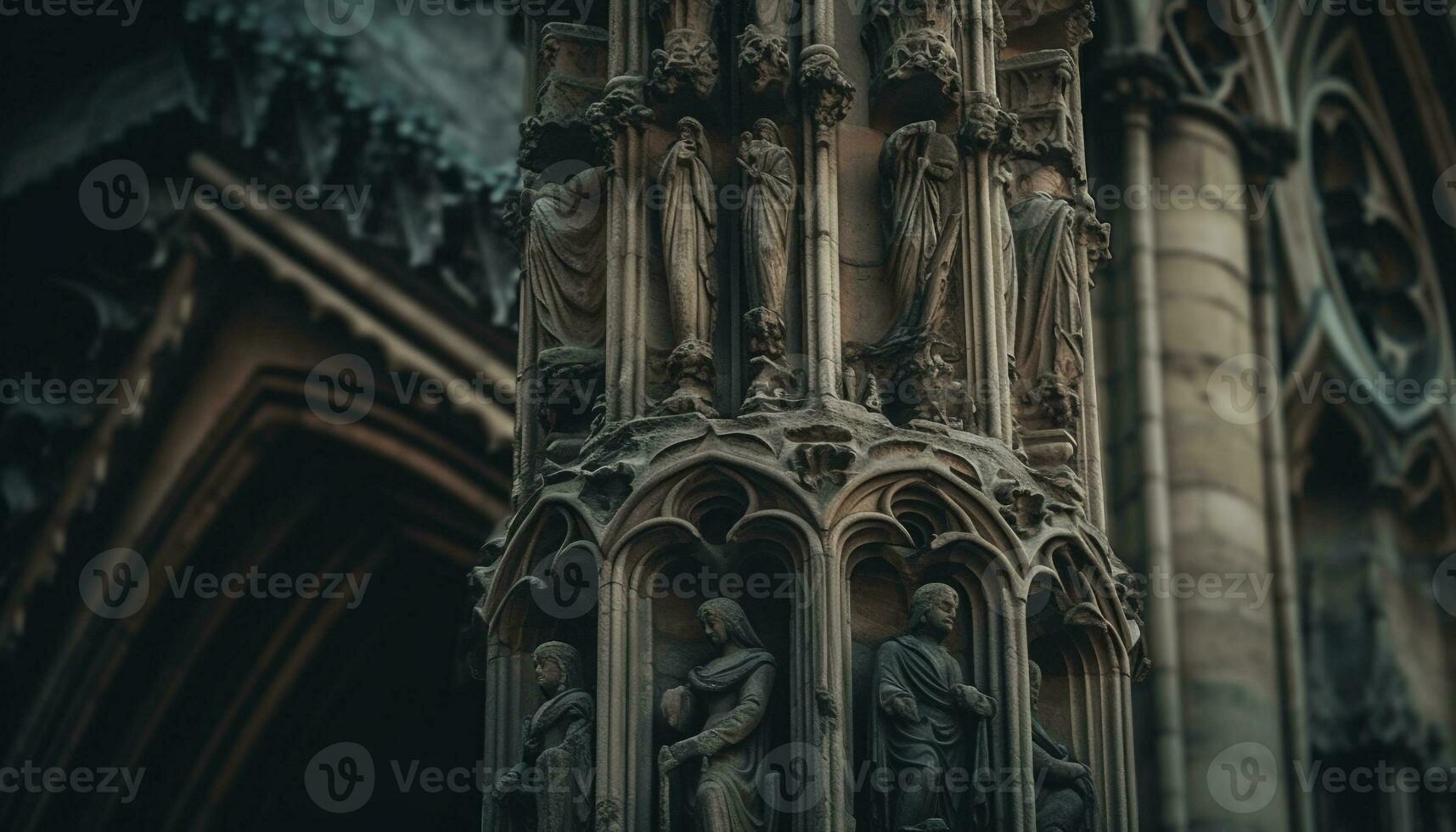 gothique architecture illumine ancien spiritualité dans eau de Cologne généré par ai photo