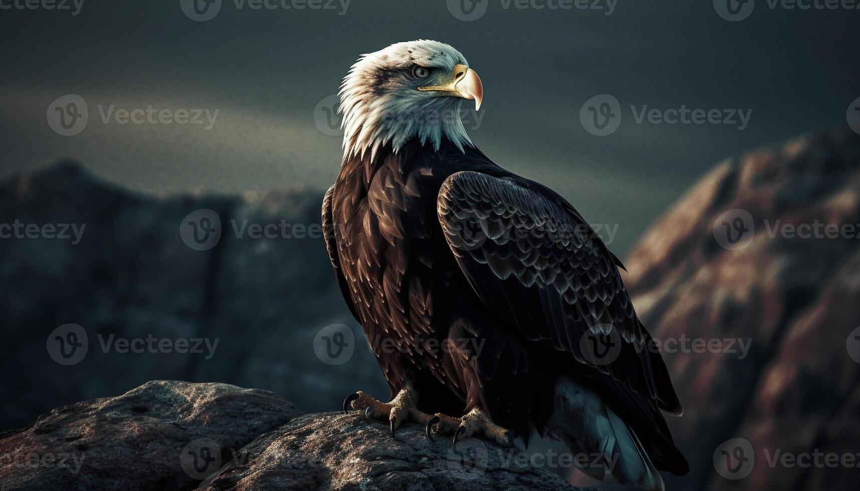 majestueux oiseau de proie se percher dans la nature généré par ai photo