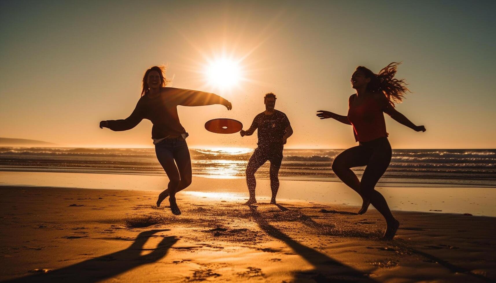 Jeune adultes prendre plaisir insouciant été les vacances ensemble généré par ai photo