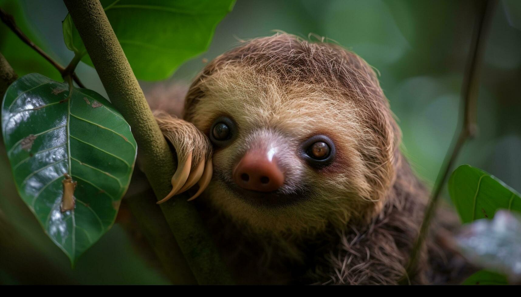 mignonne maki séance sur arbre branche en plein air généré par ai photo