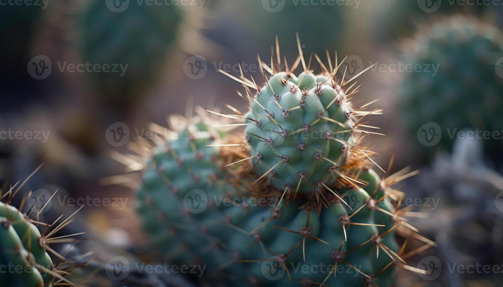 épineux poire cactus, tranchant les épines, Jaune fleur généré par ai photo