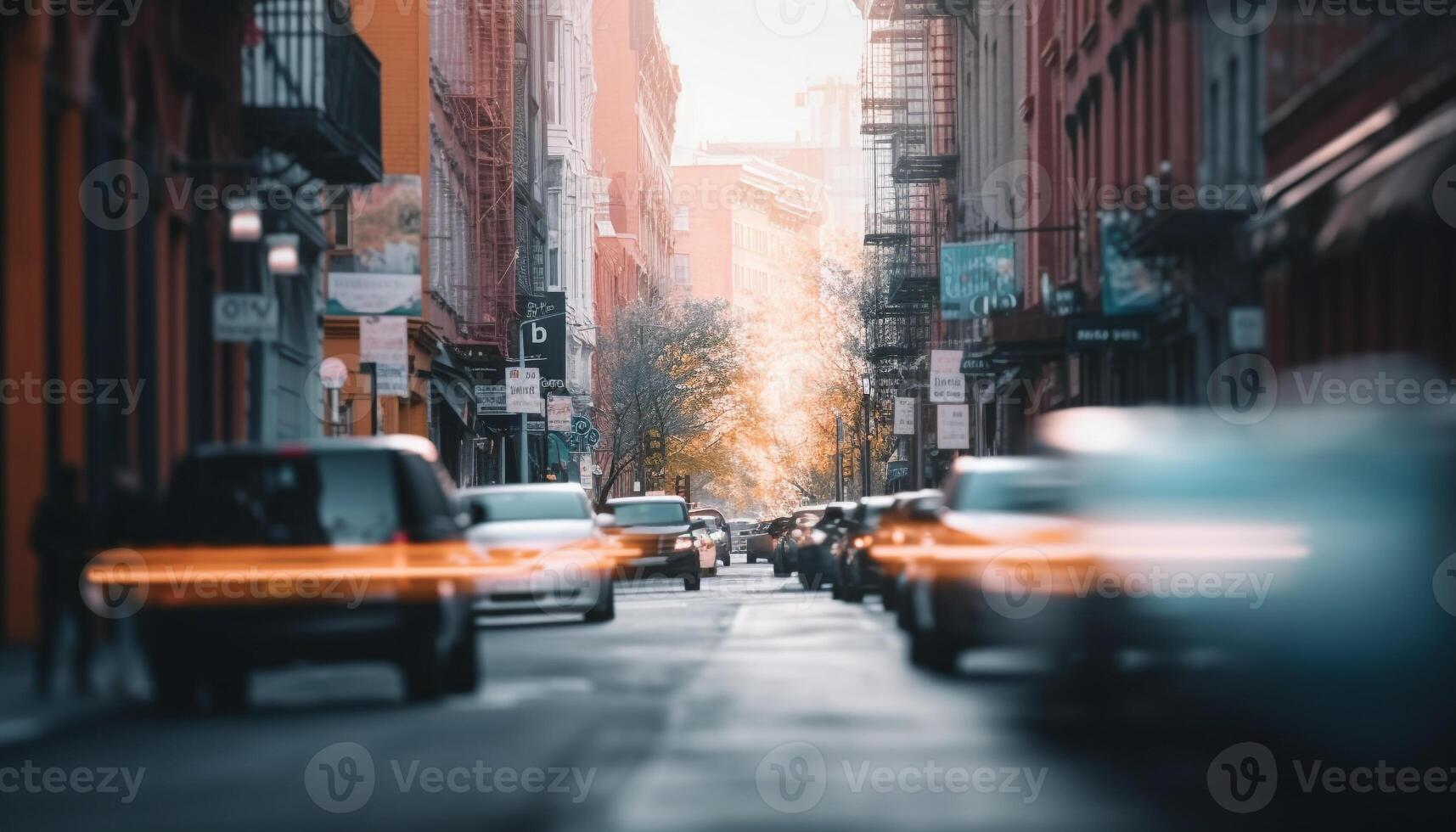 se ruer heure circulation brouille par ville des rues généré par ai photo