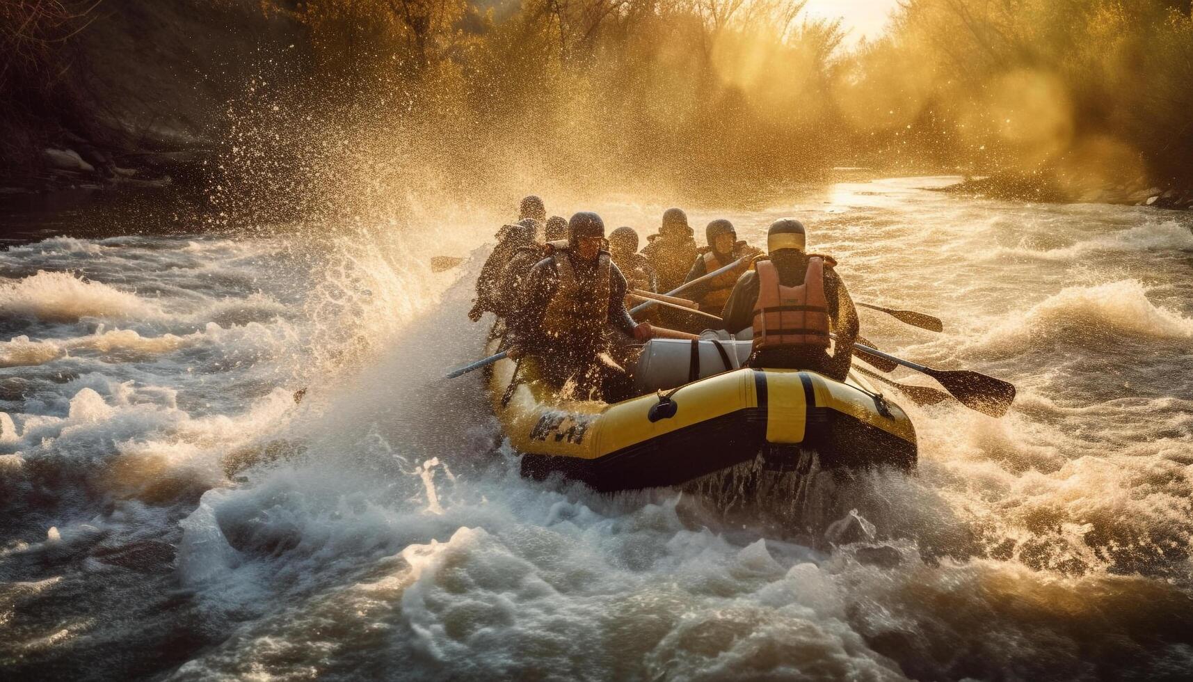 amusement rempli sport aventure sur nautique navire généré par ai photo