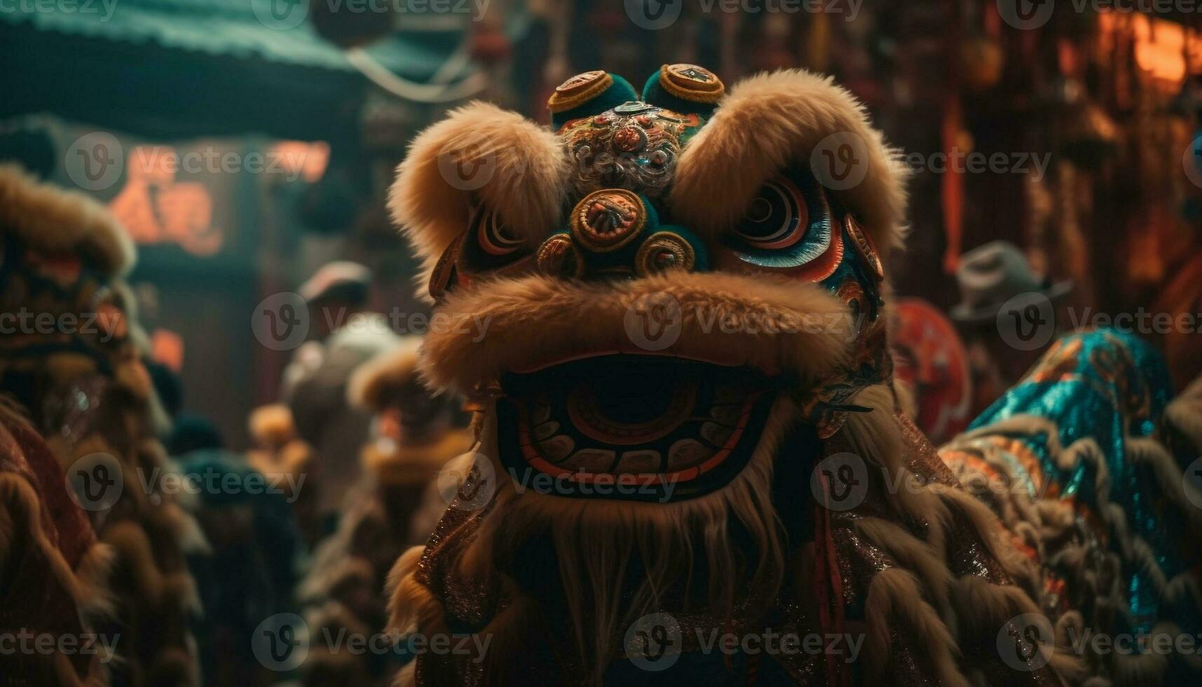 le coloré dragon masque symbolise traditionnel chinois culture et fête généré par ai photo