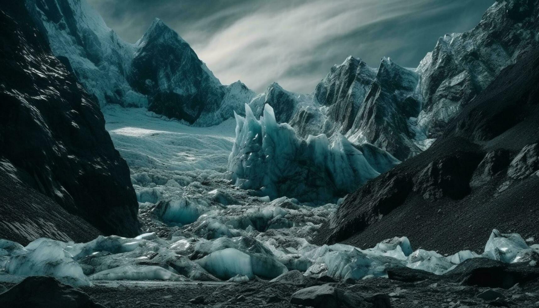 solitude sur le antarctique péninsule majestueux, tranquille beauté dans la nature généré par ai photo