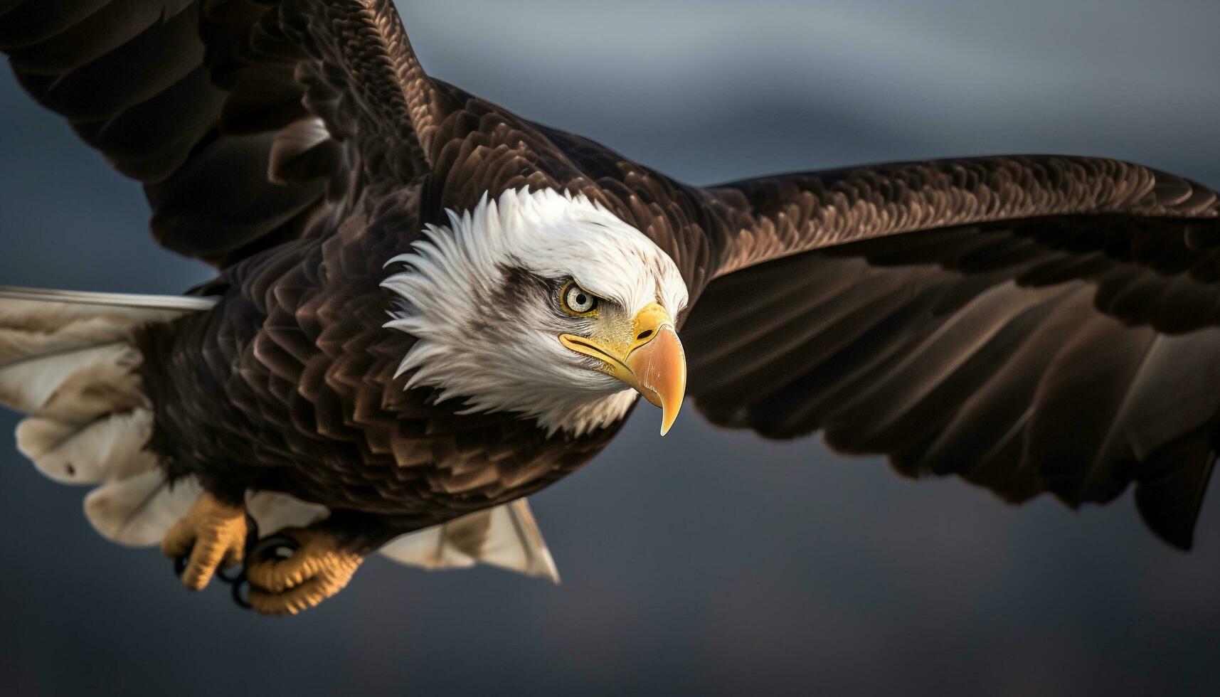 le majestueux chauve Aigle se répand ses ailes dans tranquille liberté généré par ai photo