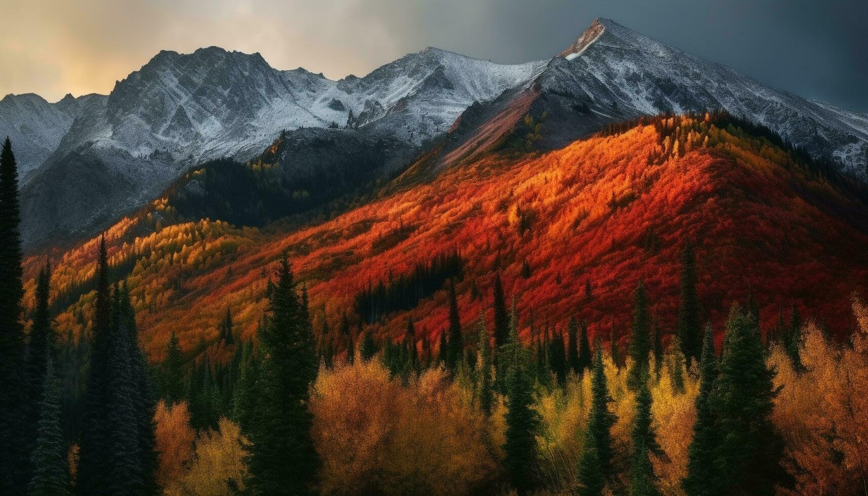 majestueux Montagne gamme, tranquille scène, non personnes, Naturel point de repère généré par ai photo